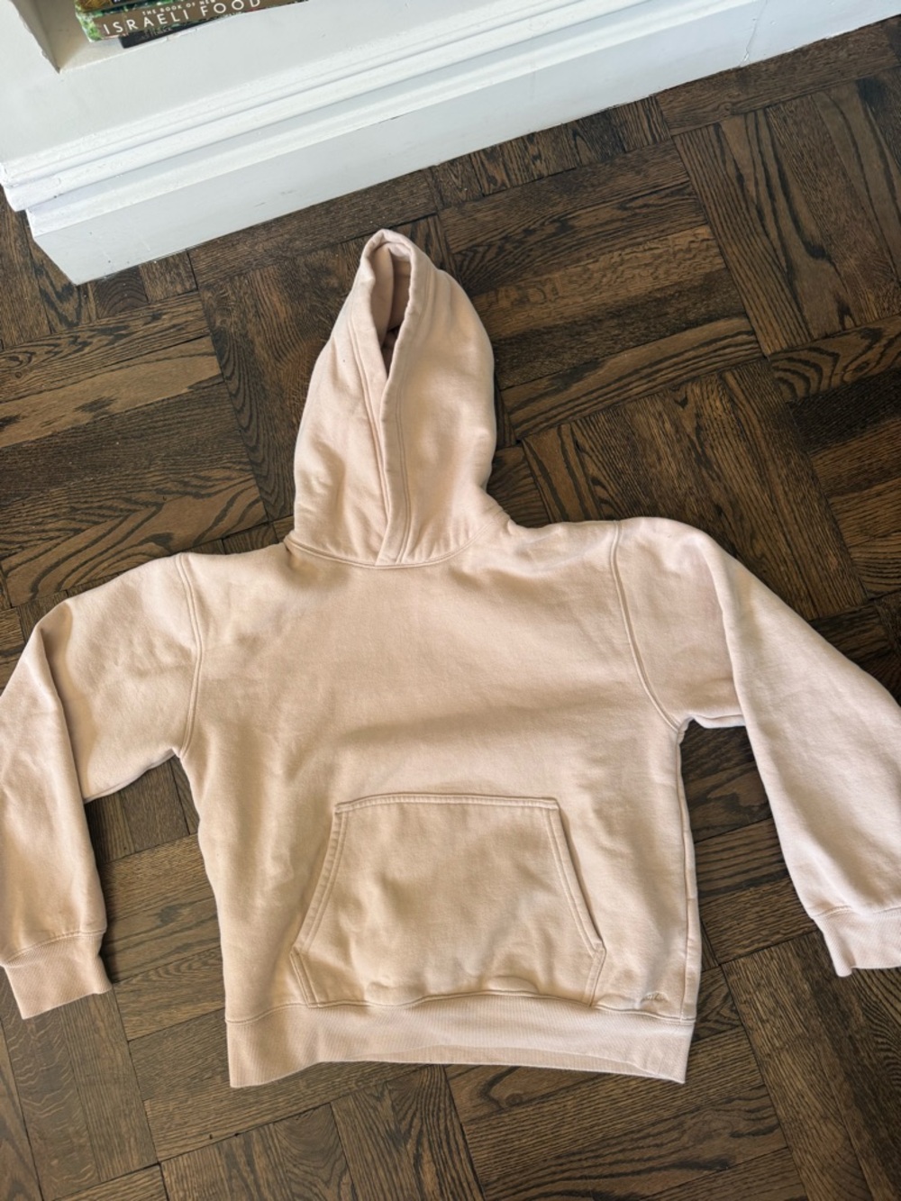 Aritzia Light Pink/Cream Hoodie Sweatshirt size small